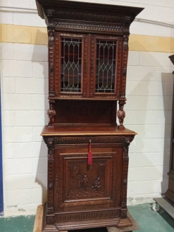 ALACENA ANTIGUA CON CRISTALES EMPLOMADOS - PK-13