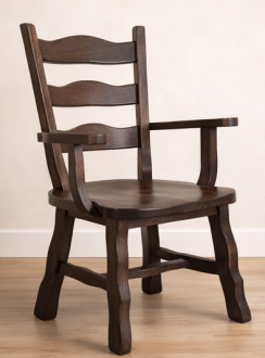 SILLA R�STICA DE ROBLE, CON BRAZOS  PK