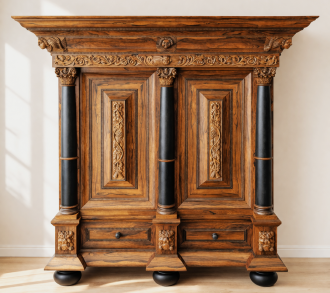 ARMARIO, APARADOR, BUFFET ANTIGUO DE ROBLE Y PALISANDRO